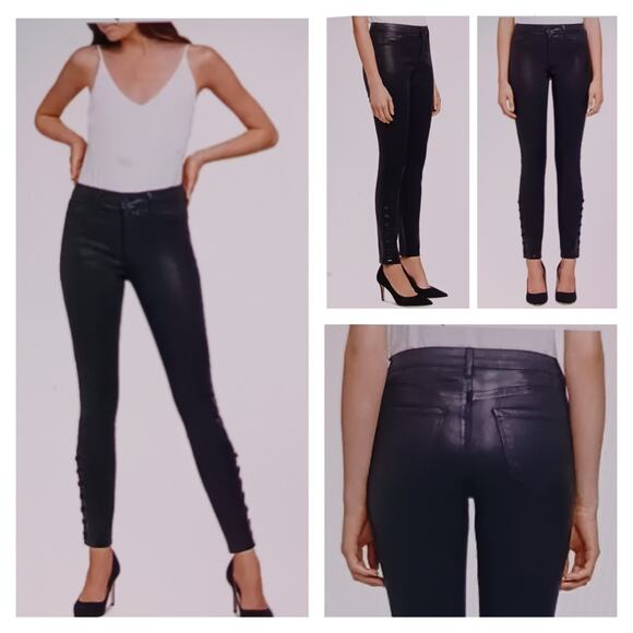 L'AGENCE Piper High Rise Coated Skinny Jeans EUC $265 Size 27   J1421 - Picture 1 of 11